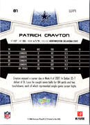 2008 Score Super Bowl XLIII Patrick Crayton