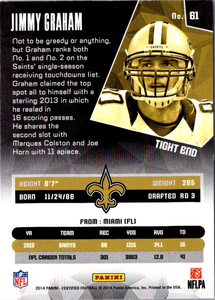 2014 Panini Certified Jimmy Graham