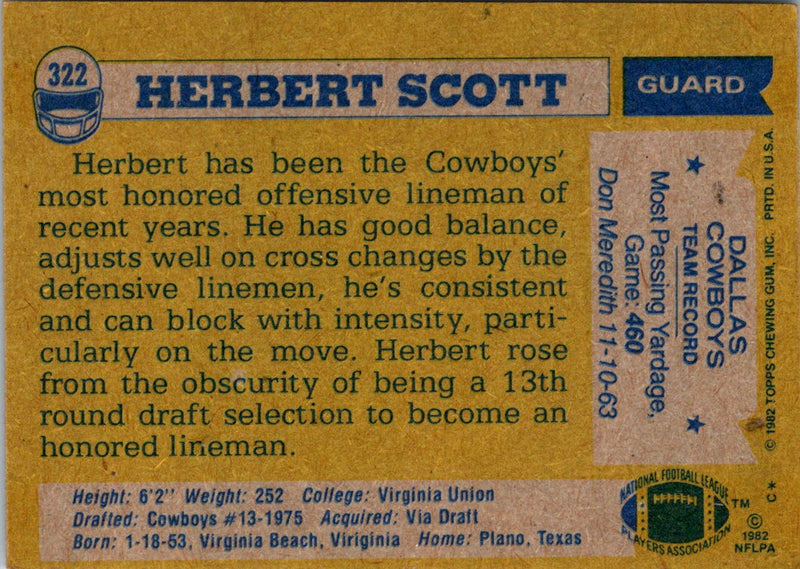 1982 Topps Herb Scott