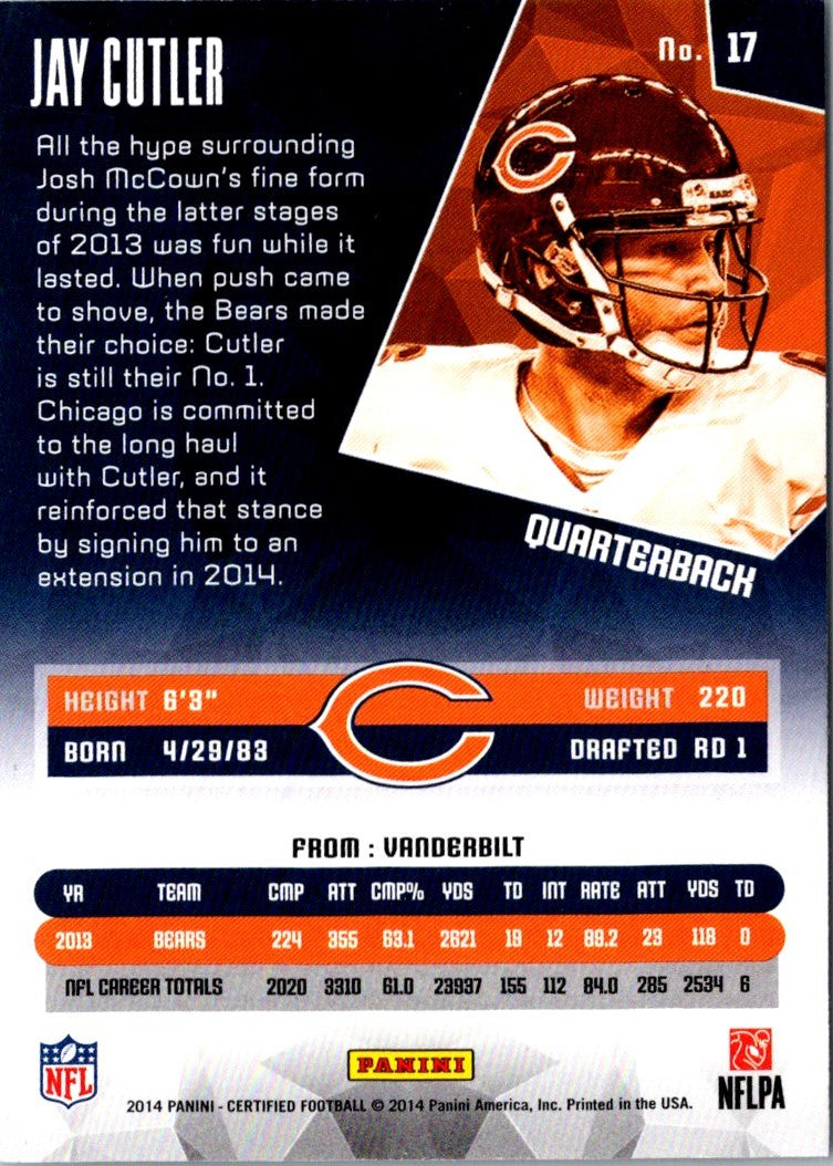 2014 Panini Certified Jay Cutler