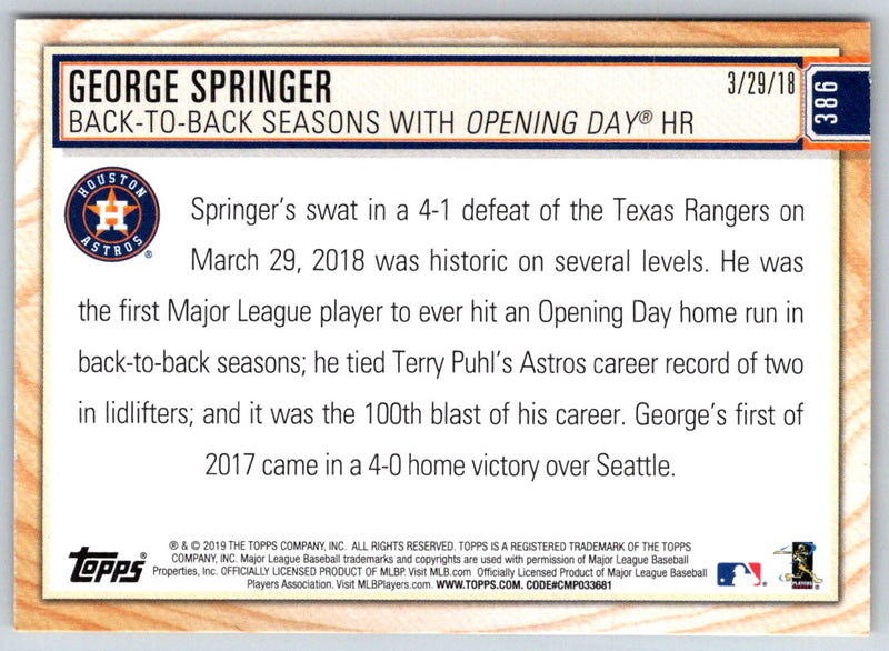 2019 Topps Big League Artist Rendition George Springer