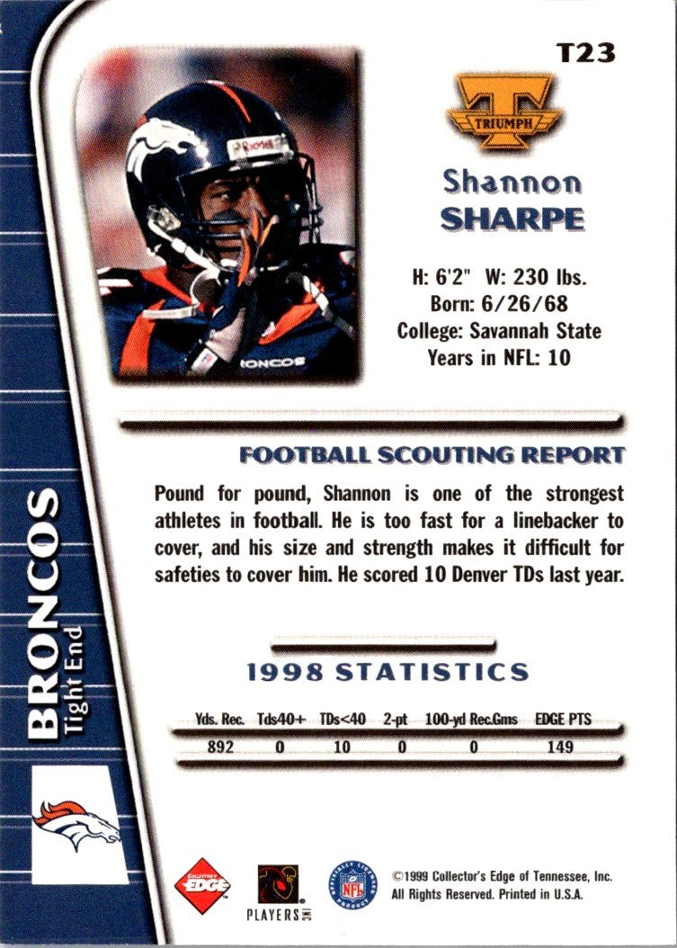 1999 Collector's Edge Triumph Shannon Sharpe