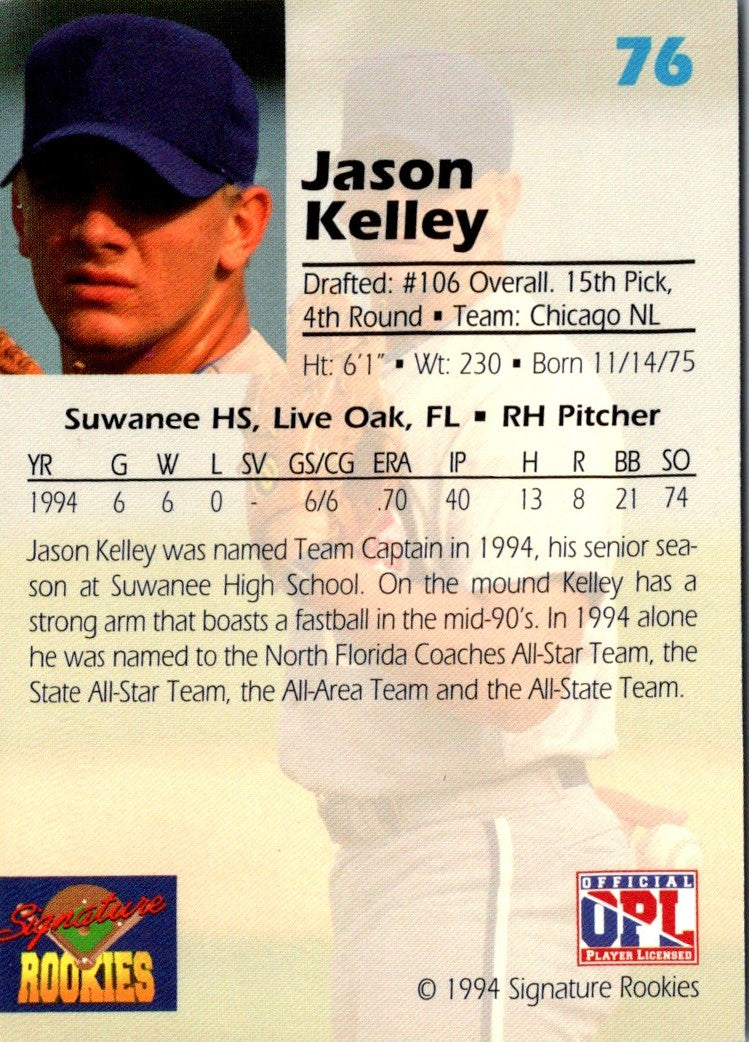 1994 Signature Rookies Draft Picks Jason Kelley