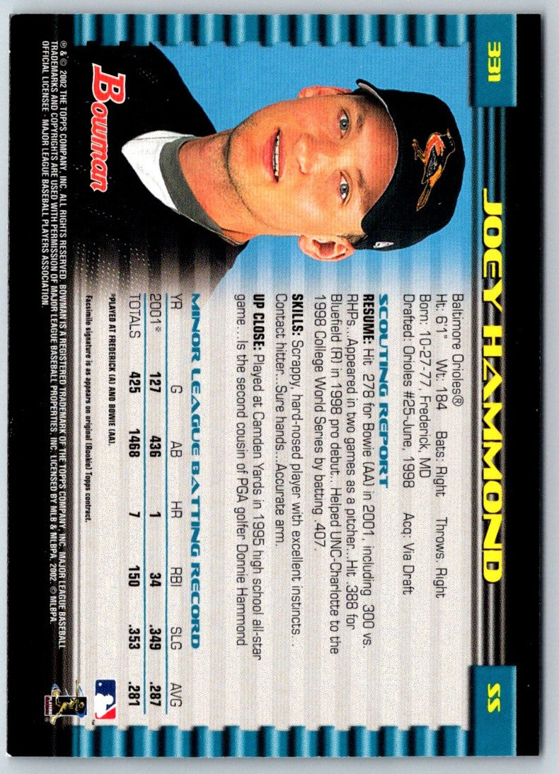 2002 Bowman Joey Hammond