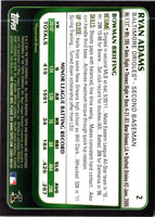 2011 Bowman Draft Picks & Prospects Ryan Adams #2 Rookie