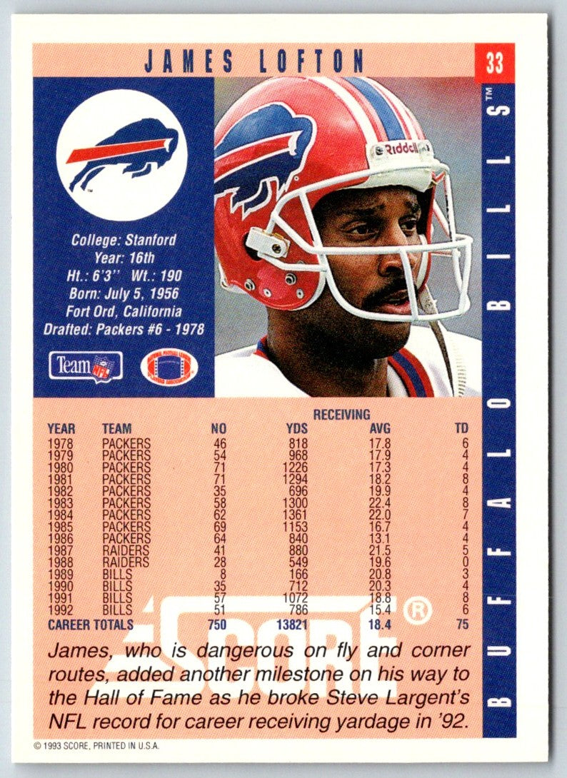 1993 Score James Lofton