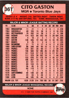 1989 Topps Traded Cito Gaston #36T