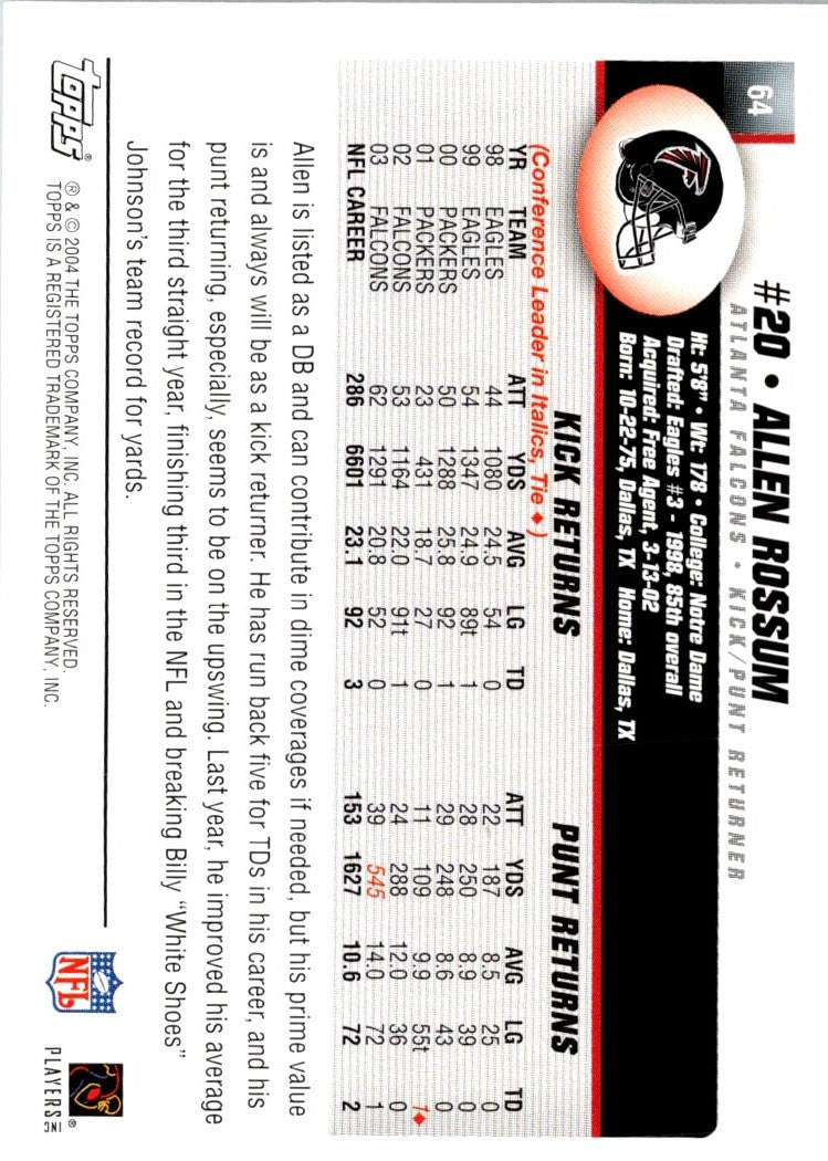 2004 Topps Allen Rossum