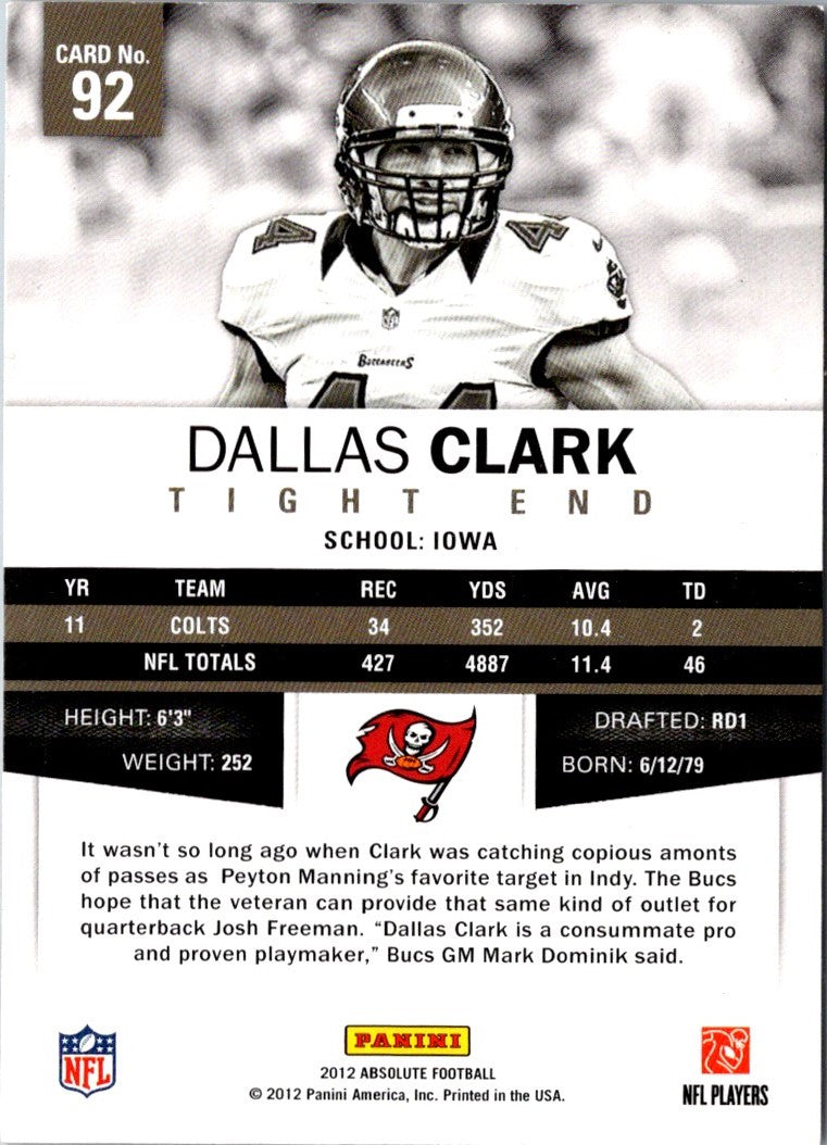 2012 Panini Absolute Dallas Clark