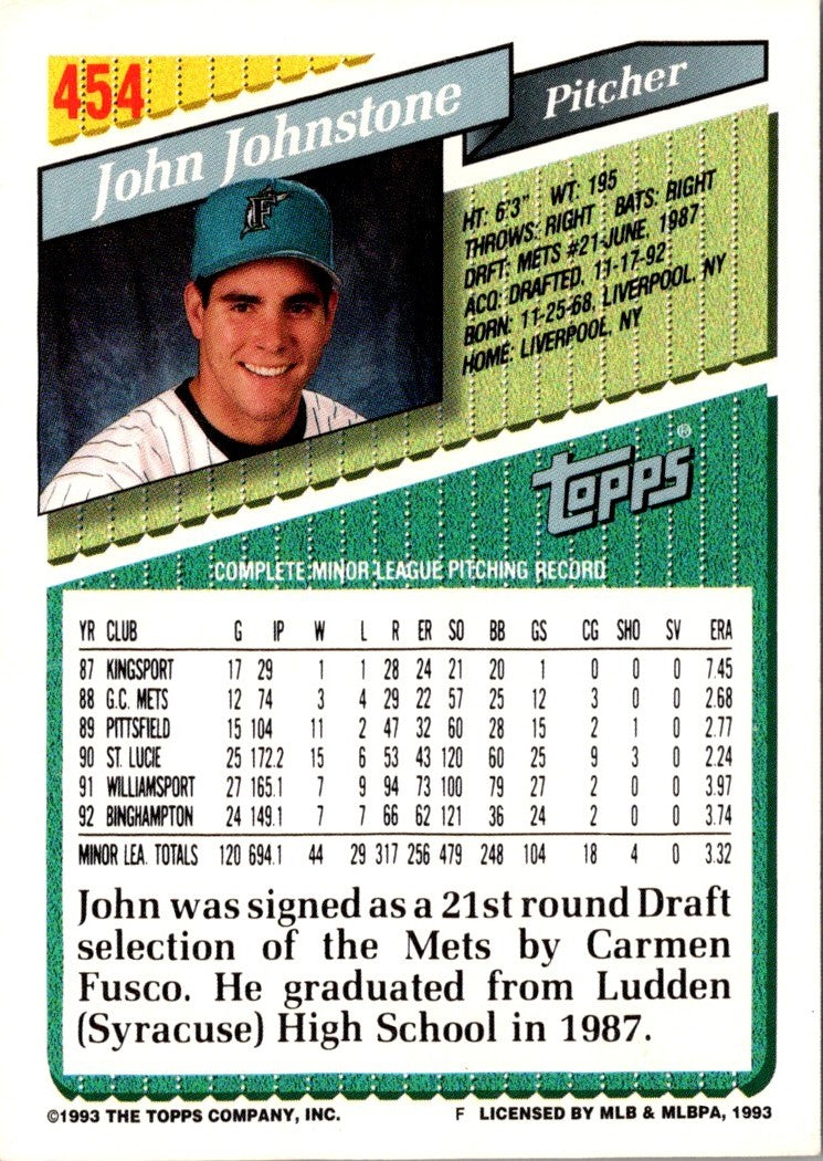 1993 Topps John Johnstone