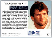 1991 Proset World League Paul McGowan #53