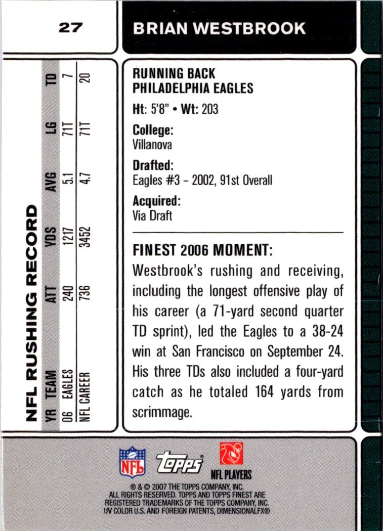 2007 Finest Brian Westbrook