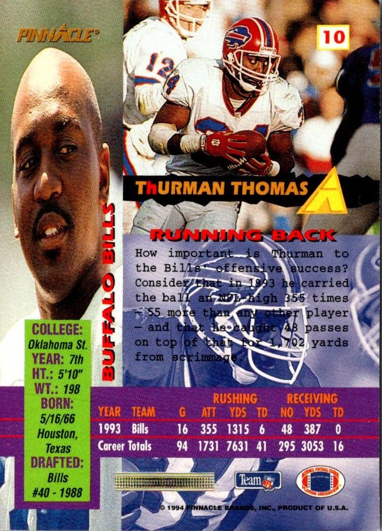 1994 Pinnacle Canton Bound Thurman Thomas