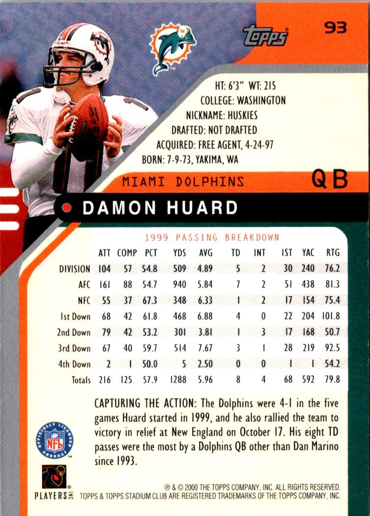 2000 Stadium Club Damon Huard