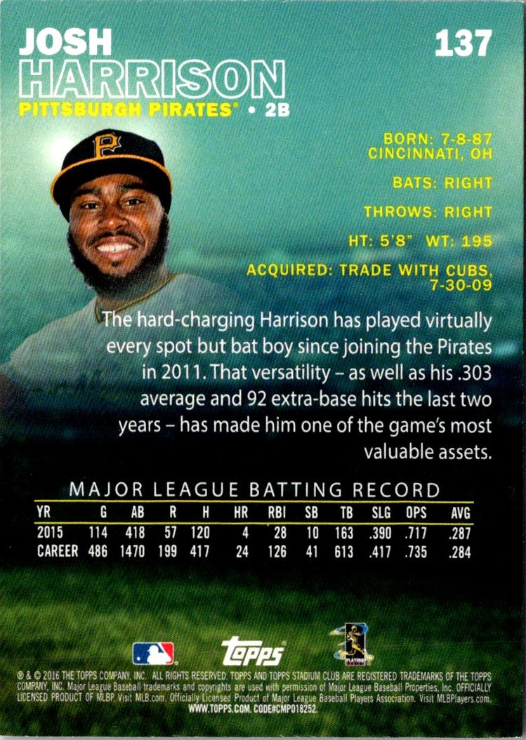 2016 Stadium Club Josh Harrison