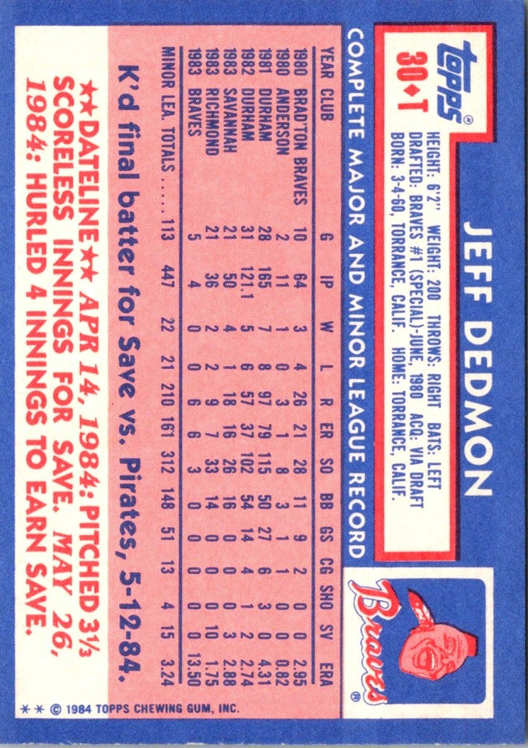 1984 Topps Traded Jeff Dedmon