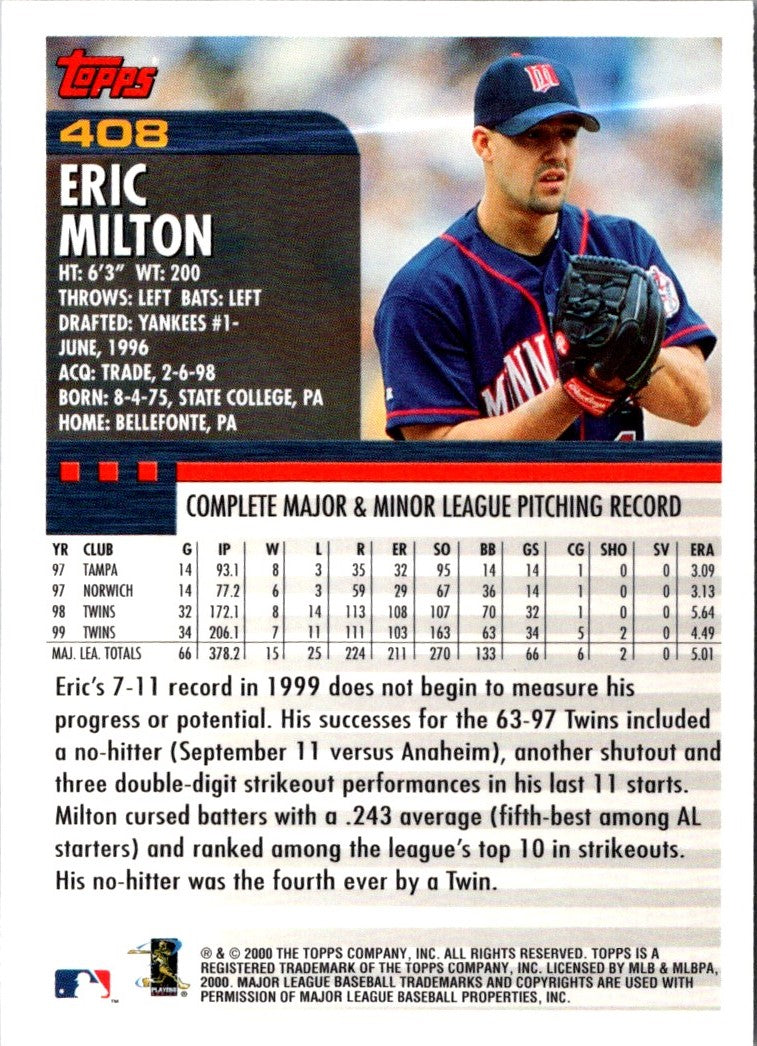 2000 Topps Eric Milton