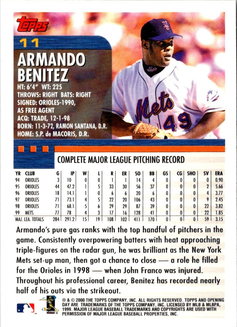 2000 Topps Opening Day Armando Benitez