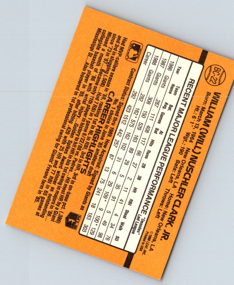 1987 Press Box Collector's Choices of the 1980's (unlicensed) Will Clark