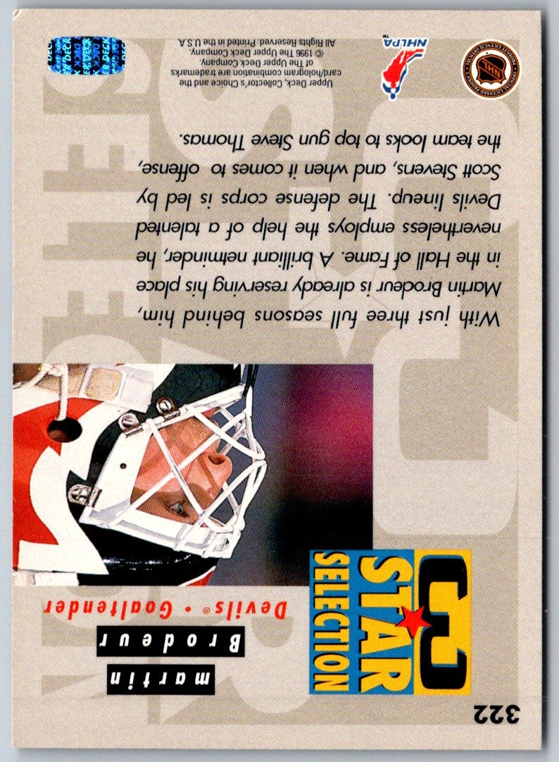 1994 Upper Deck Be a Player Autographs Martin Brodeur