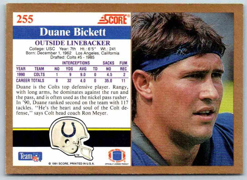 1991 Score Duane Bickett