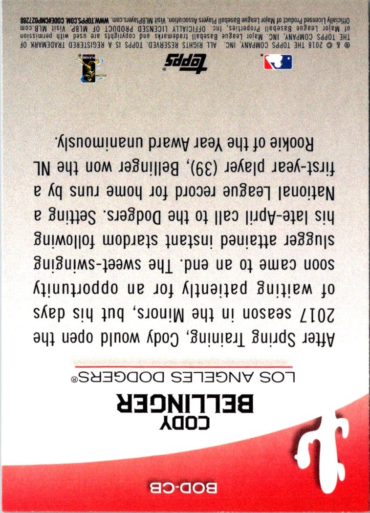 2018 Topps Opening Day Before Cody Bellinger