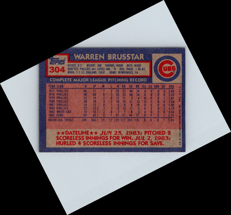 1984 Topps Warren Brusstar