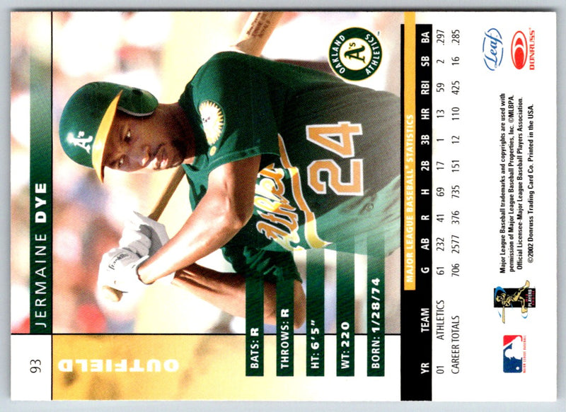 2002 Leaf Jermaine Dye