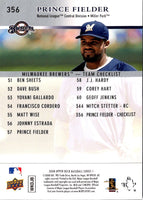 2008 Upper Deck Prince Fielder #356