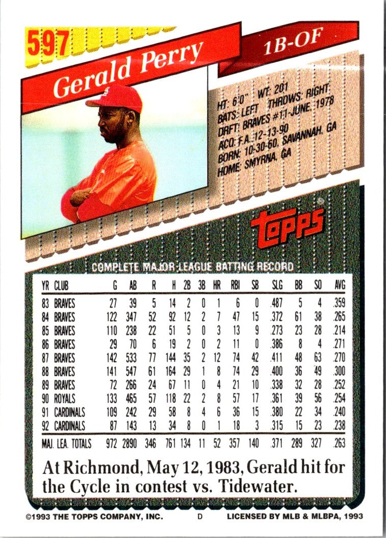 1993 Topps Gerald Perry