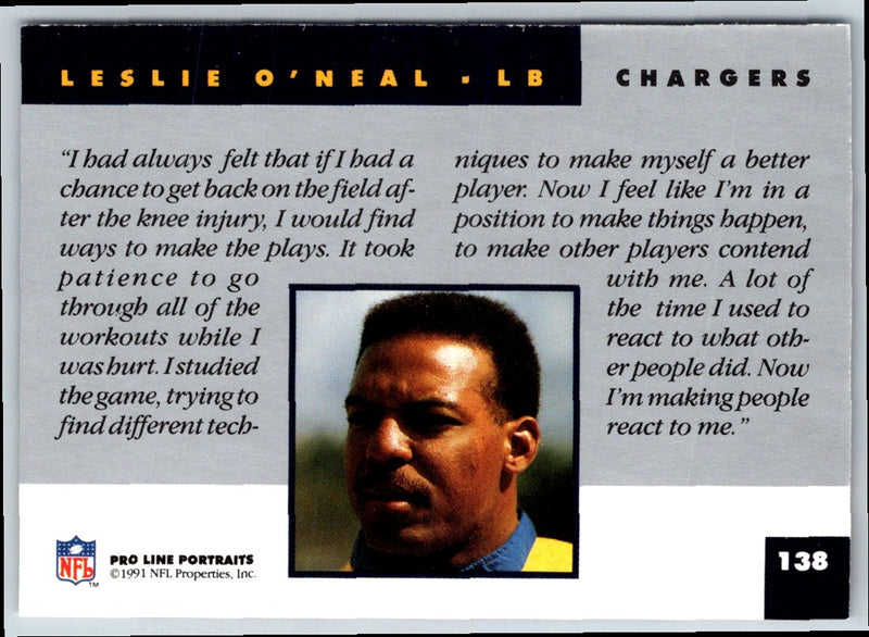 1991 Pro Line Portraits Leslie O'Neal