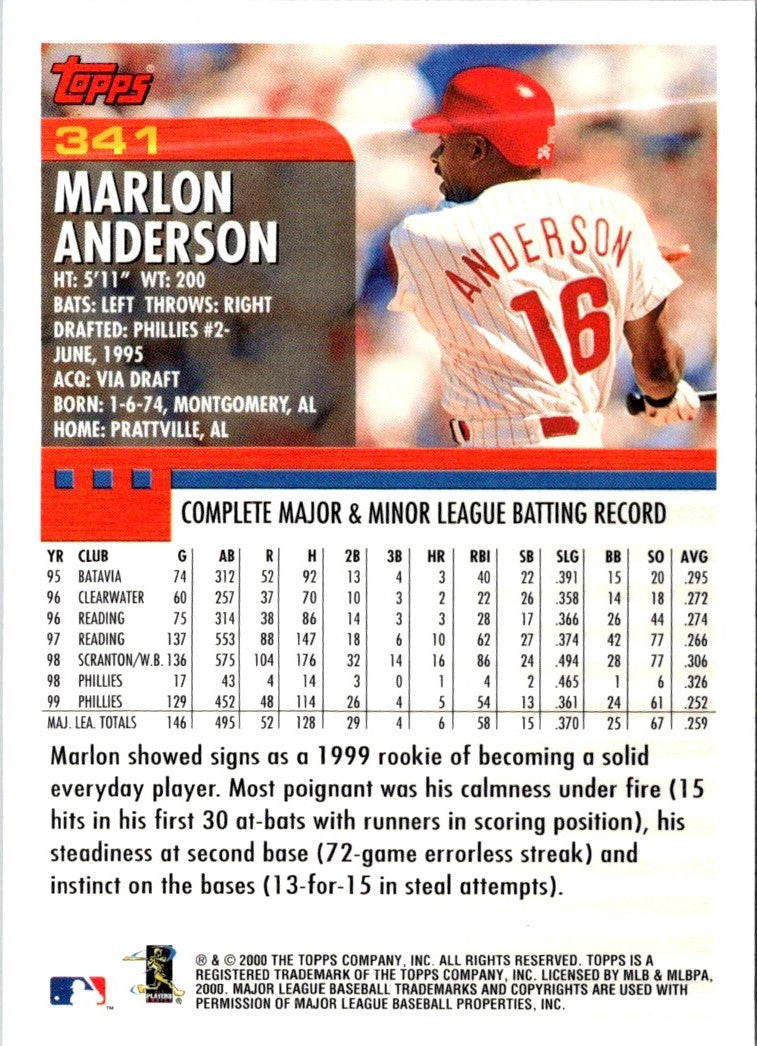 2000 Topps Marlon Anderson