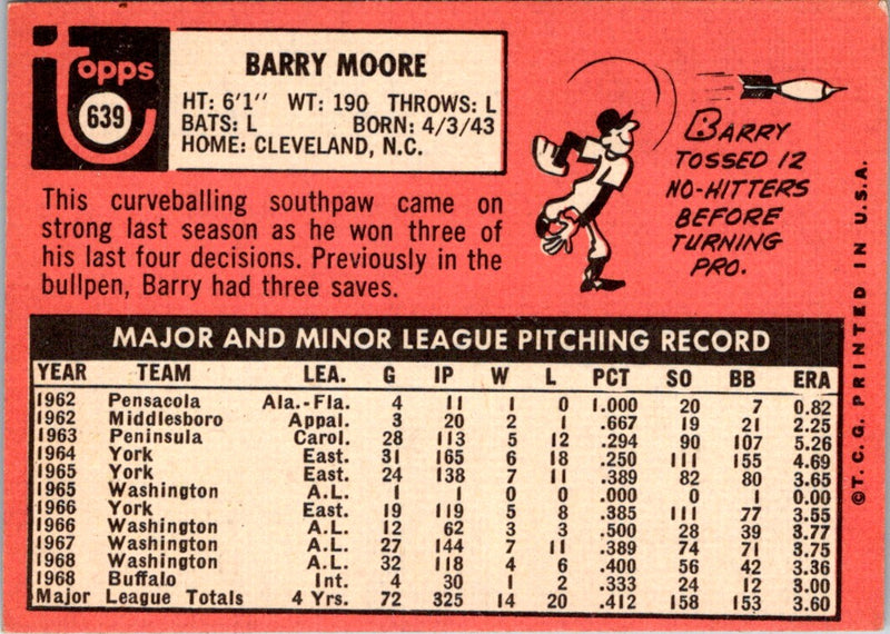 1969 Topps Barry Moore