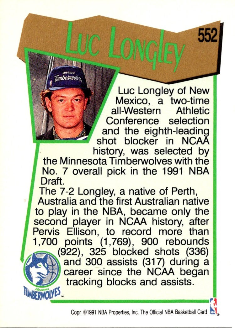 1991 Hoops Luc Longley