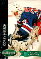 1992 Parkhurst Corey Hirsch #344 Rookie