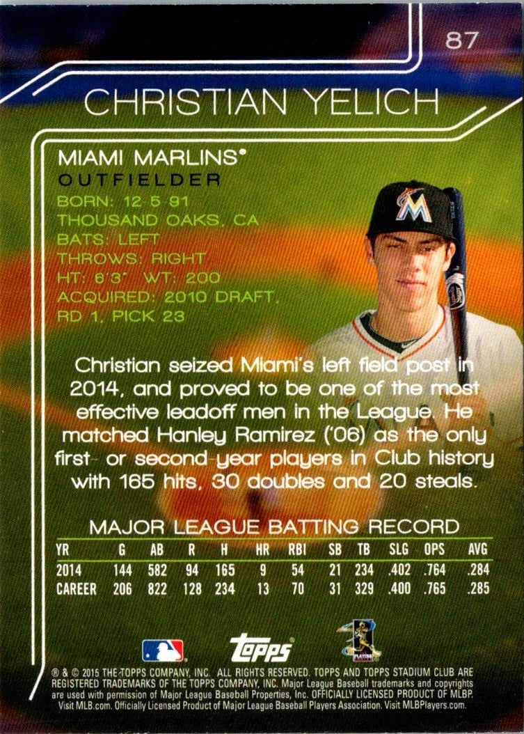 2015 Stadium Club Christian Yelich