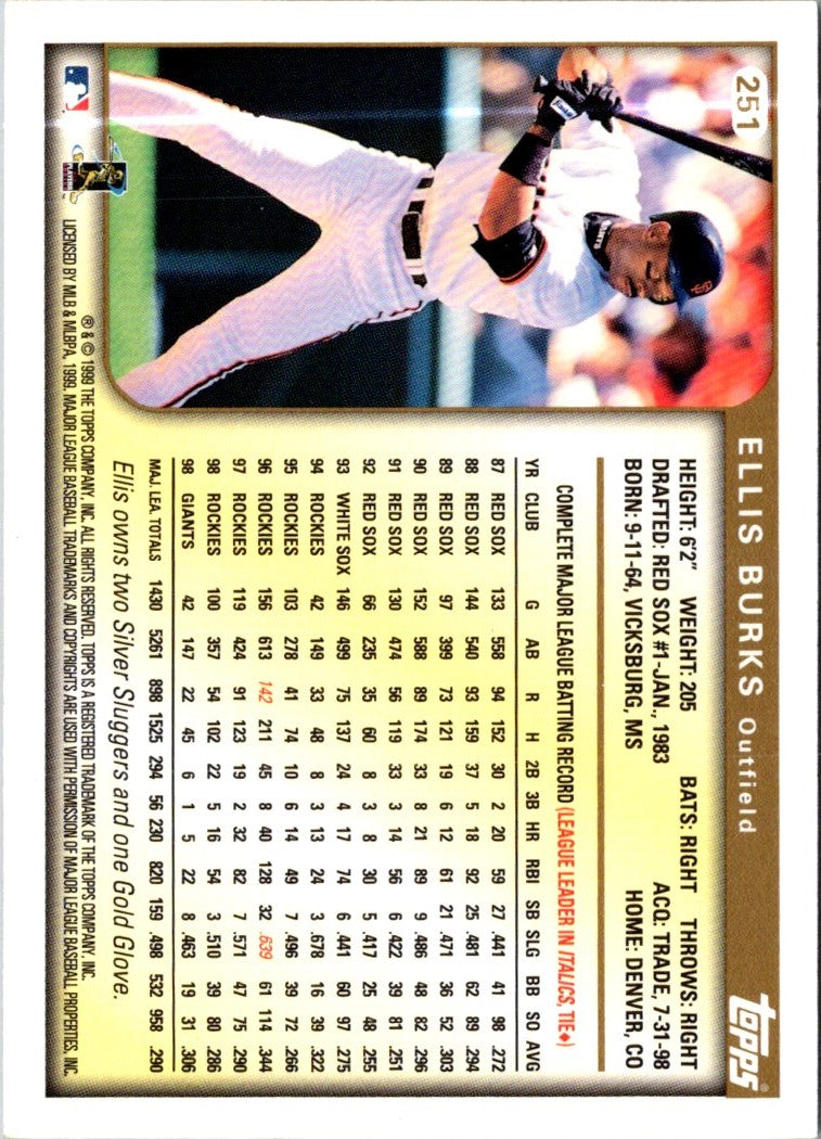 1999 Topps Ellis Burks