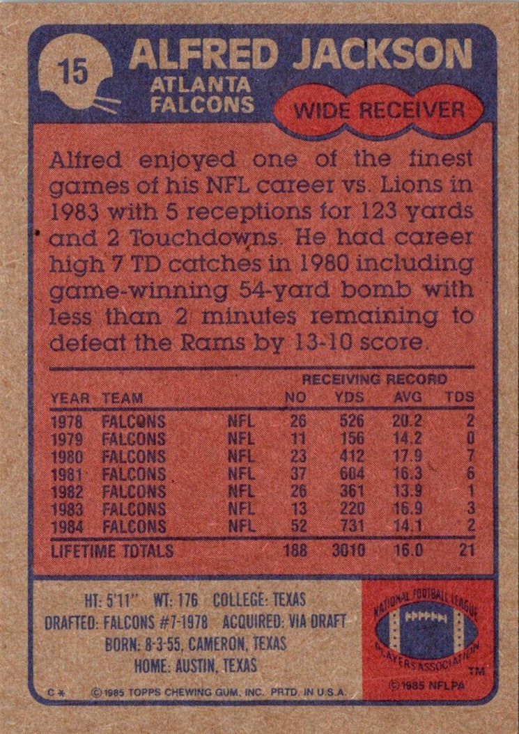 1985 Topps Alfred Jackson