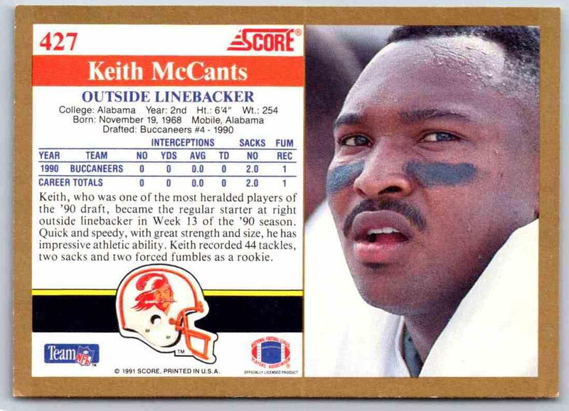 1991 Score Keith McCants