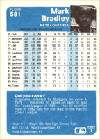 1984 Fleer Mark Bradley #581 Rookie