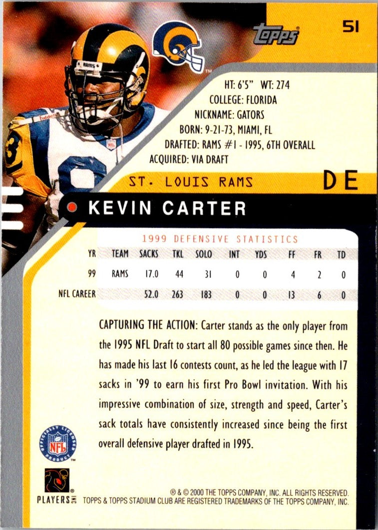 2000 Stadium Club Kevin Carter