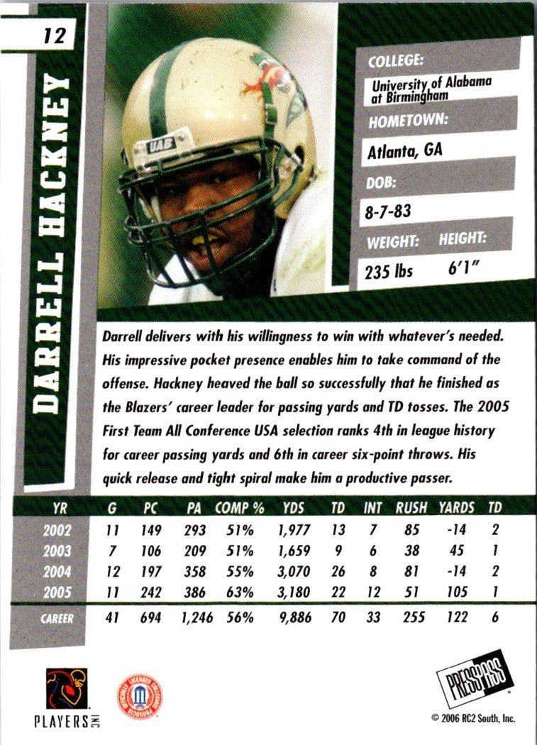 2006 Press Pass SE Darrell Hackney