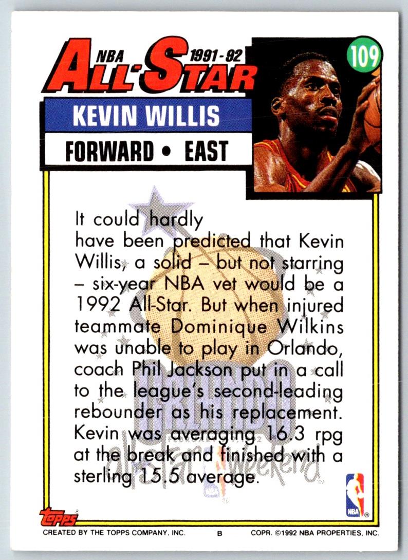 1992 Topps Gold Kevin Willis