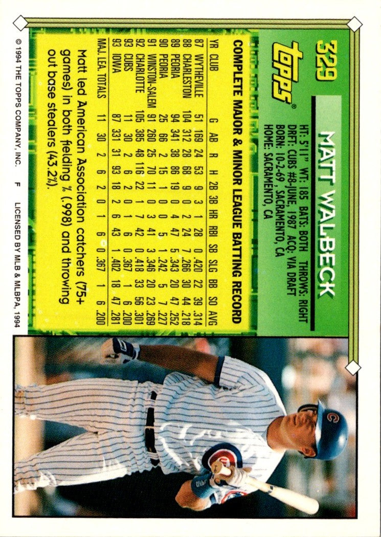 1994 Topps Matt Walbeck