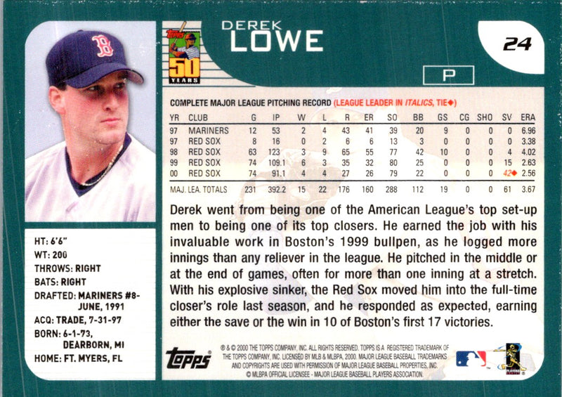 2001 Topps Derek Lowe