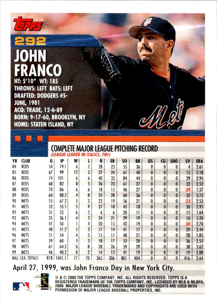 2000 Topps John Franco