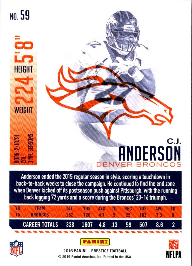 2016 Panini Prestige C.J. Anderson