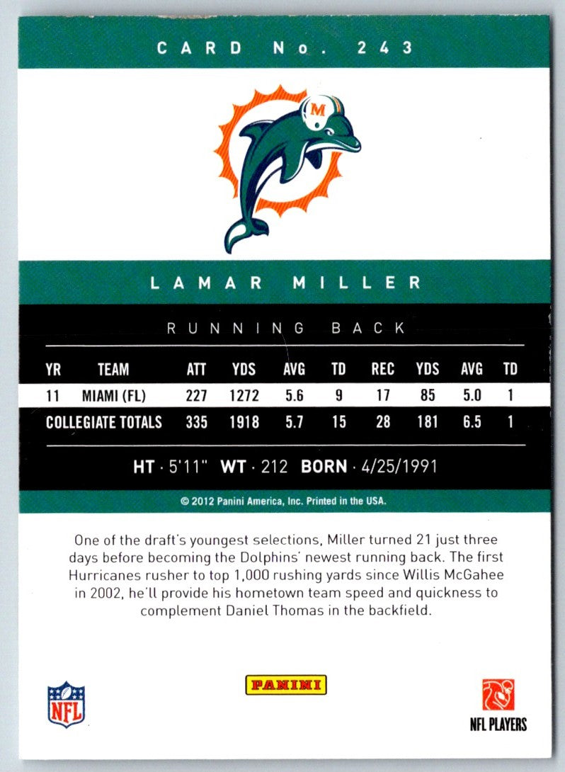 2012 Panini Prestige Lamar Miller