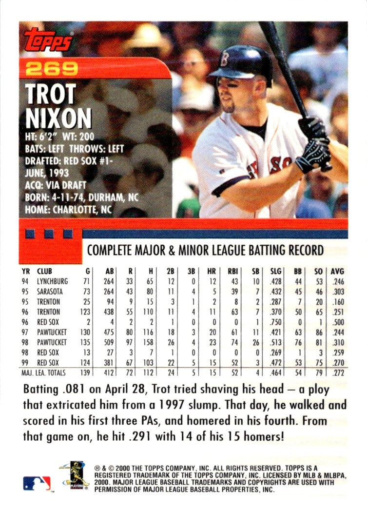 2000 Topps Trot Nixon