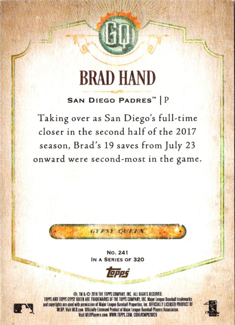 2018 Topps Gypsy Queen Brad Hand